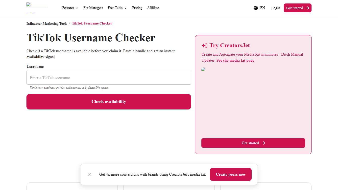 TikTok Username Checker - Free Handle Availability Tool