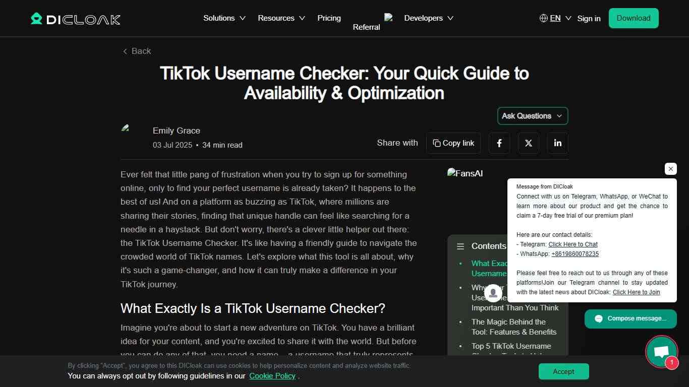 💬1 - TikTok Username Checker: Your Quick Guide to Availability & Optimization